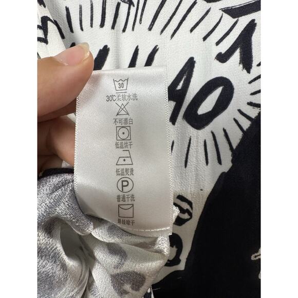 Farm Rio Black & White Cutout Maxi Dress Resortwear Vacation Size XS - Picture 10 of 11